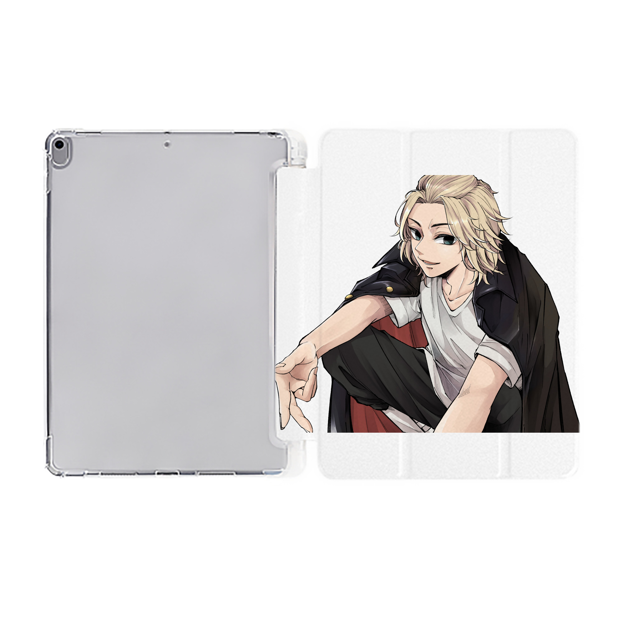 （画像用） 東京リベンジャーズ Tokyo Revengers IPad ケース ペン収納付き 三つ折りスタンド PUレザー×シリコン 対応機種9.5/10.5/10.9インチ
